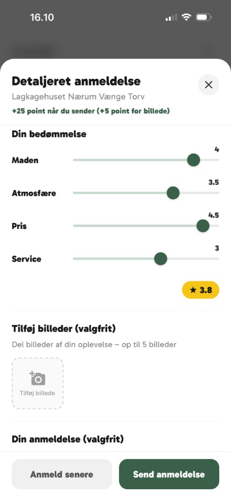 Skriv en anmeldelse efter et verificeret besøg