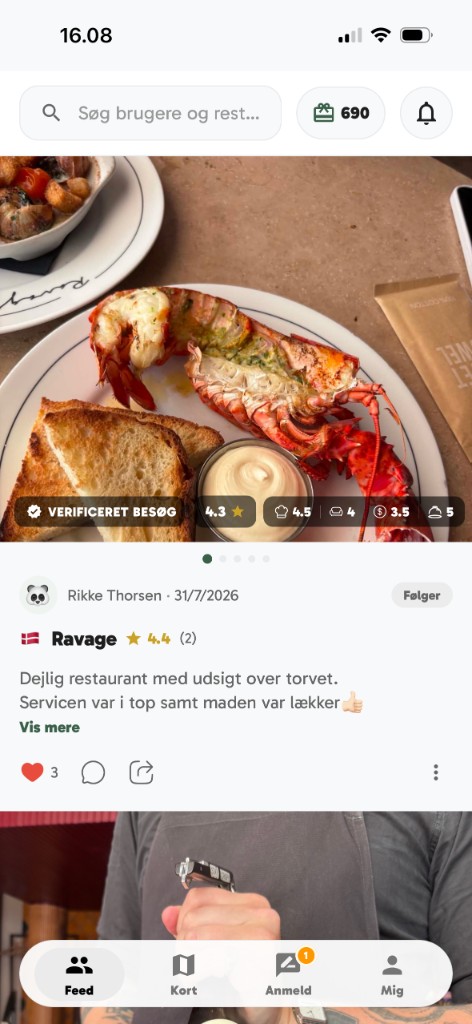 Feed med anmeldelser fra folk du følger