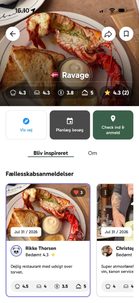 Restaurantdetalje med verificerede anmeldelser